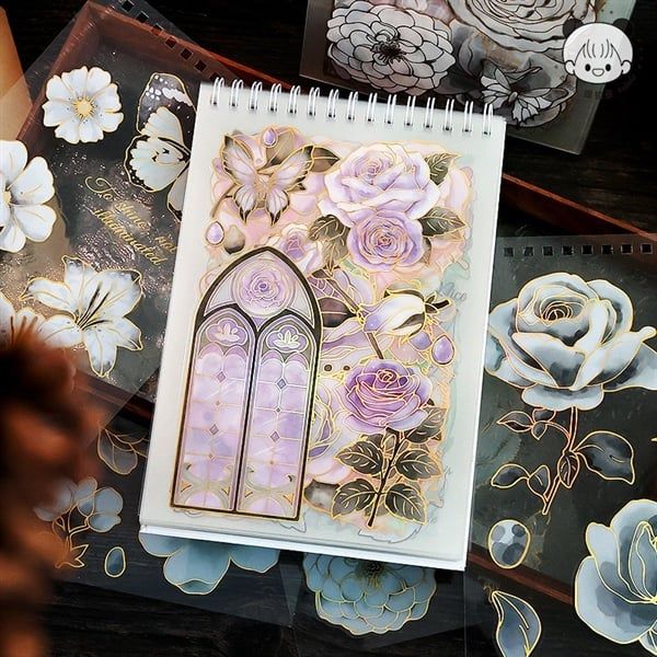  Sổ lò xo Sticker hoa 40 tờ Telado 