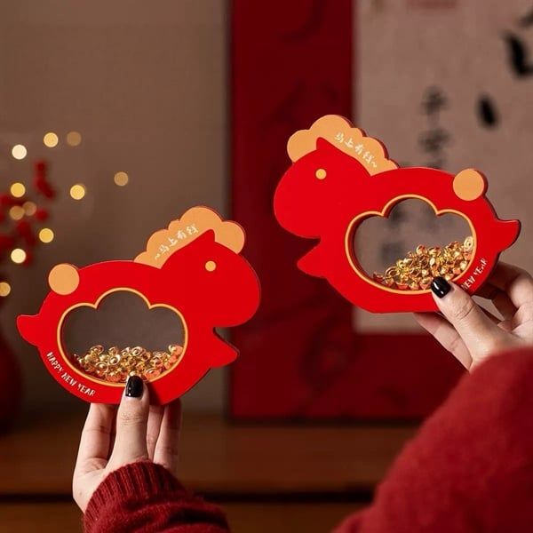  Ngựa gỗ bụng thỏi vàng decor Tết 