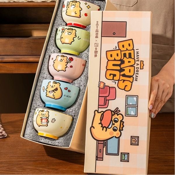  Set 5 bát con Bear is Bug 