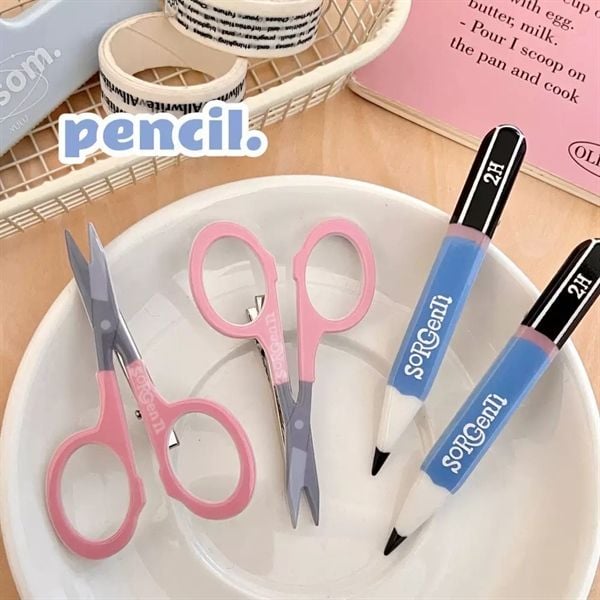  Set 2 kẹp kéo bút chì 