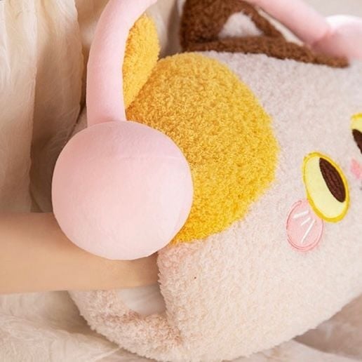  Gối kèm chăn mèo đeo bịt tai 30cm 