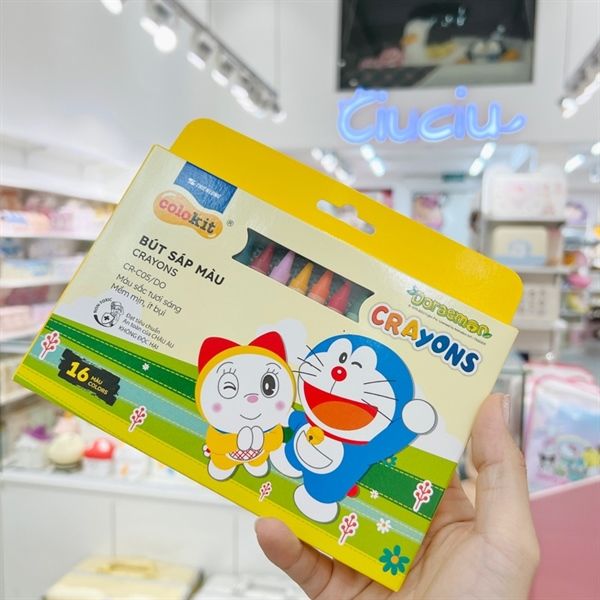  Hộp sáp màu Doraemon 16 màu Thiên Long CR-C05 