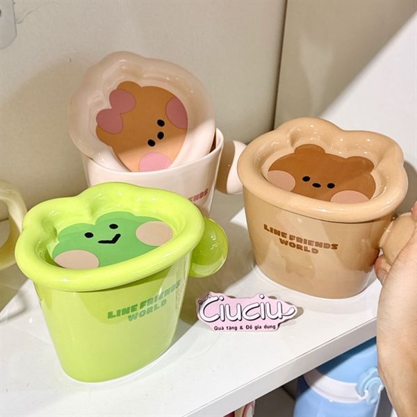  Cốc Line Friends quai tròn 350ml 