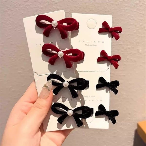  Kẹp nơ nhung form cứng nhỏ 