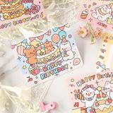  Thiệp Happy Birthday bánh gato gấu thỏ 