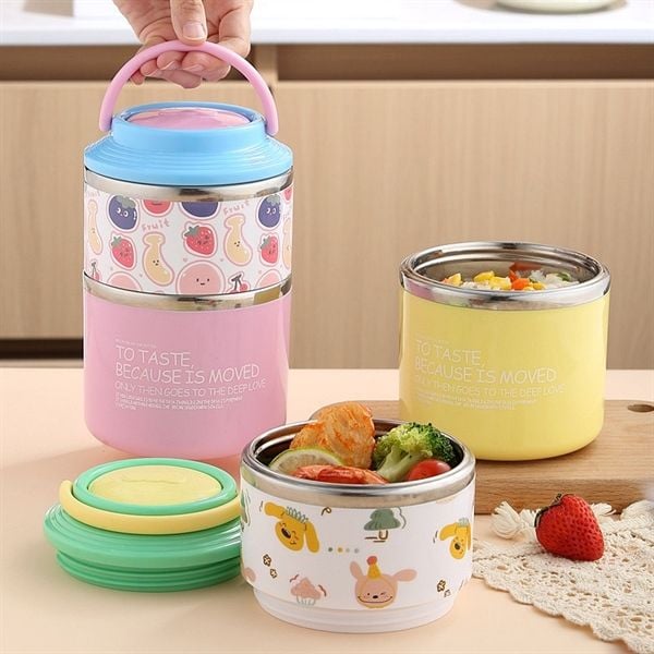  Hộp cơm 2 tầng hình nhí 1060ml 