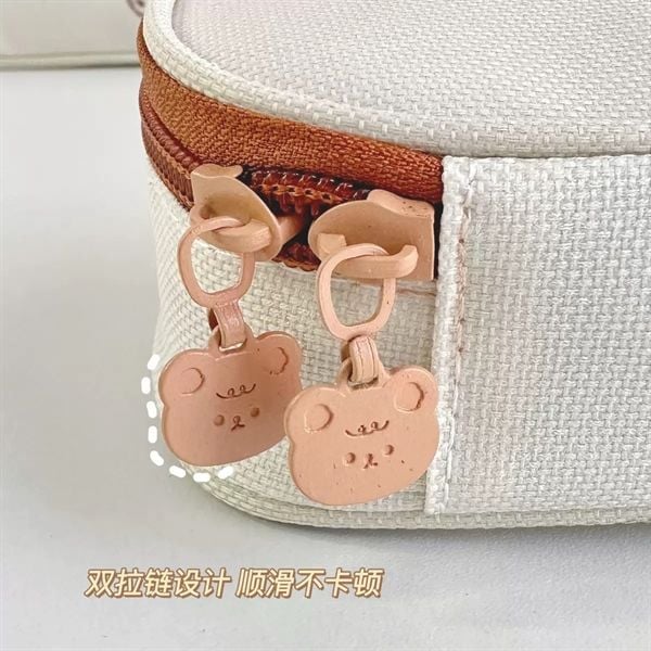  Hộp bút be viền nâu 