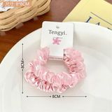  Set 2 chun buộc tóc nhún bèo hồng 