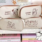  Hộp bút be viền nâu 