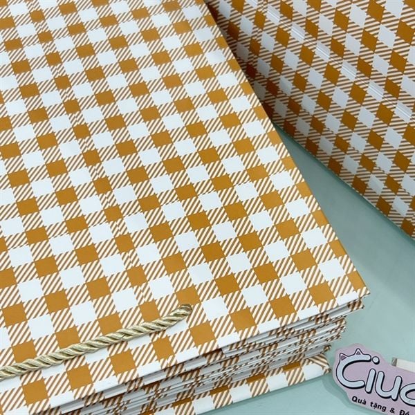  Túi quà kẻ caro to 25x33x12,5cm 