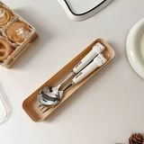  Set thìa dĩa mèo vuông 