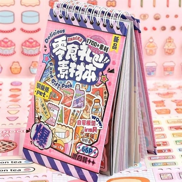  Sổ Sticker lò xo 66 trang đồ ăn Telado 
