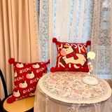  Gối vuông dựa lưng ngựa Tết 45cm 