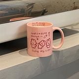  Cốc sứ 3 thỏ hồng Enjoy My Life 400ml 