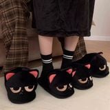  Dép lông mèo mun mặt xị 