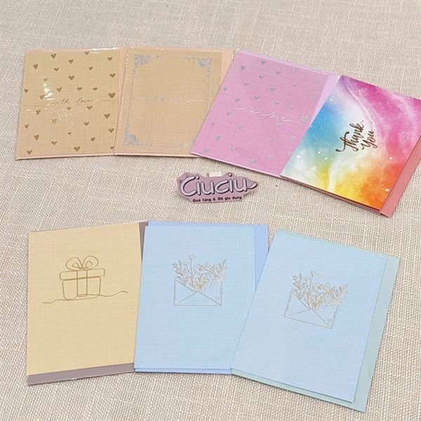  Thiệp gập đơn giản kèm bao thư KIM A7 