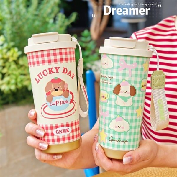  Cốc giữ nhiệt cún Good Luck 