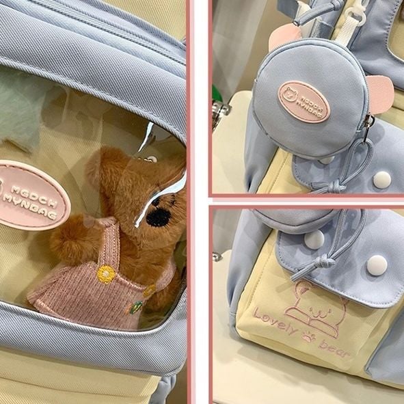  Balo charm Teddy sao 45x30x15cm 