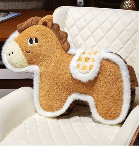  Ngựa bông viền lông trắng 60cm 