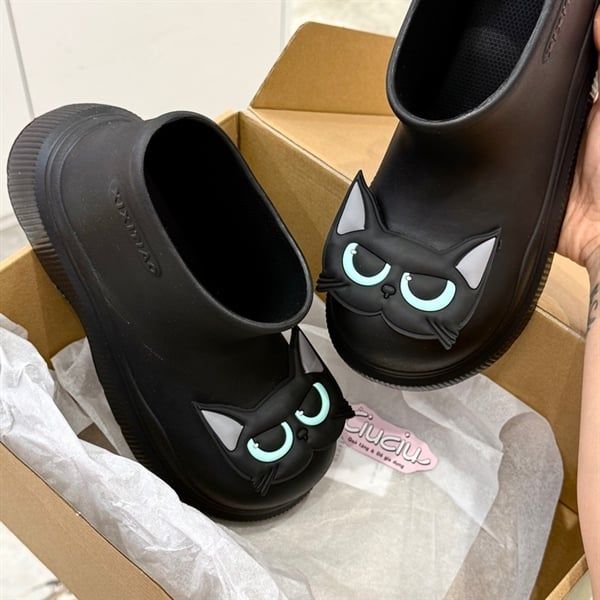  Giày đi mưa mèo mun 