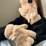  Set khăn găng tay gấu nâu mũ vàng 