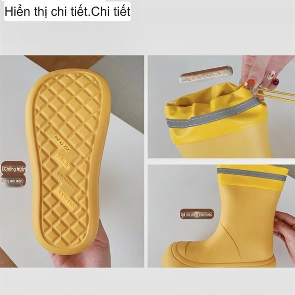  Ủng trơn dây rút cổ 