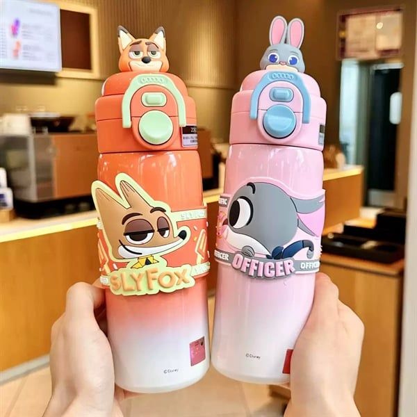  Bình giữ nhiệt Zootopia 2 kiểu uống 500ml 