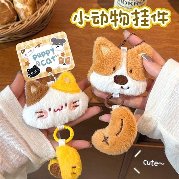  Móc khoá bông mèo đuôi béo 