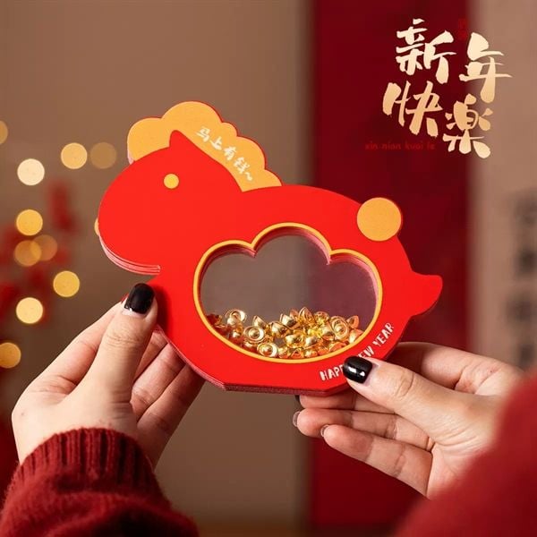  Ngựa gỗ bụng thỏi vàng decor Tết 