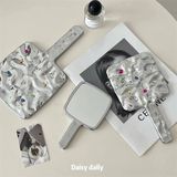  Gương cầm tay sóng đính ngọc 