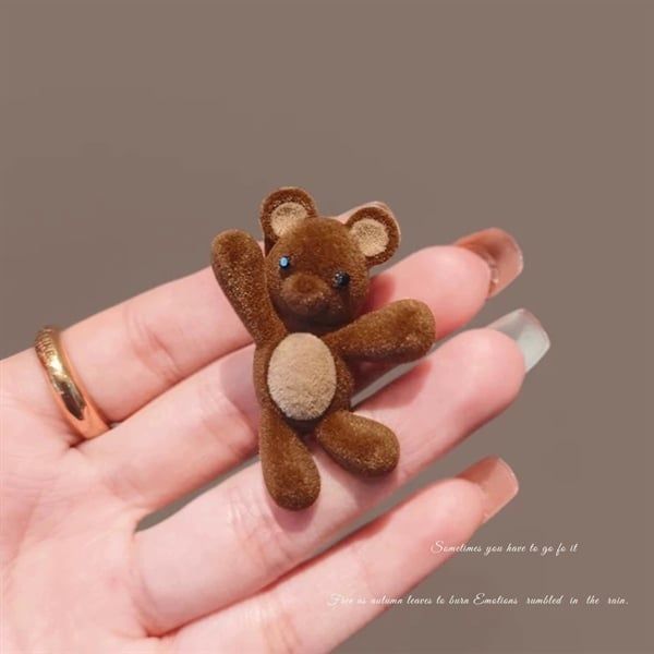  Kẹp tóc gấu thỏ lông nâu 