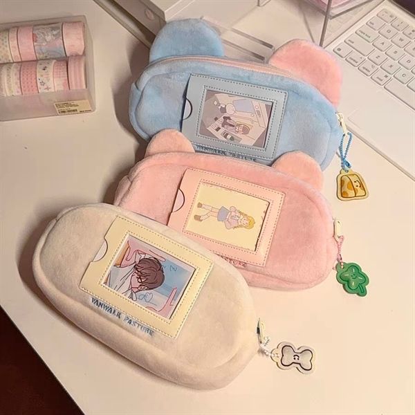  Hộp bút bông thú tai nổi 