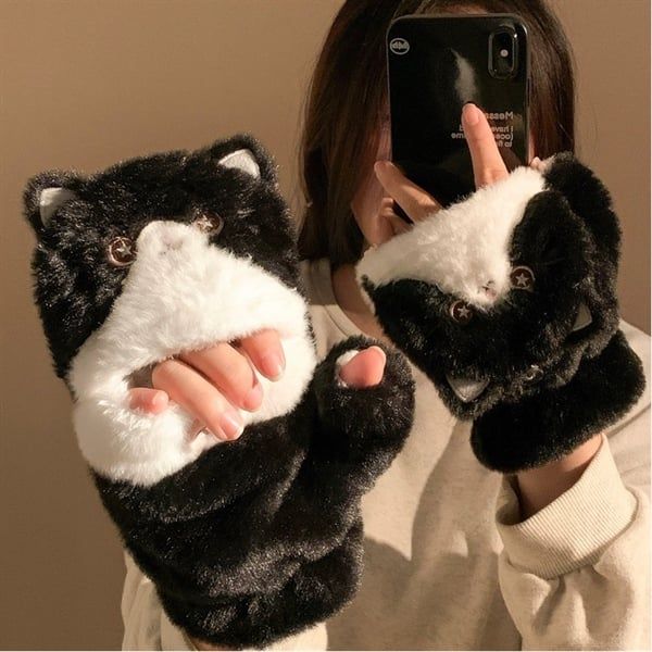  Găng tay mèo đen mắt sao 