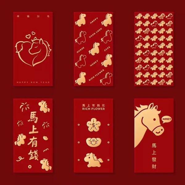  Bao lì xì ngựa đỏ dễ thương 