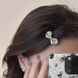  Kẹp tóc nơ bạc mini 