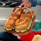  Dép cross Hamburger charm fastfood 