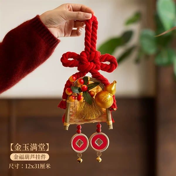  Dây treo bện thừng hồ lô decor Tết 