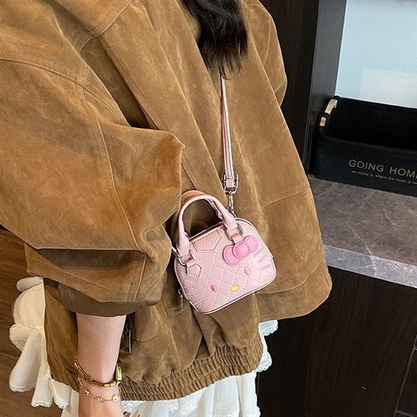  Túi da mini Hello Kitty vân trám 