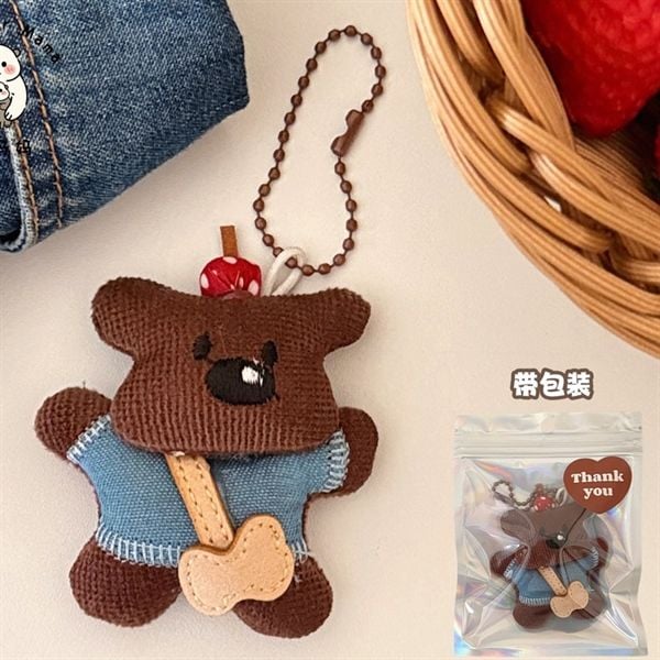  Móc khoá cún dẹt túi xương 