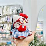  Móc khoá Hello Kitty đeo kính váy xoè caro xanh 