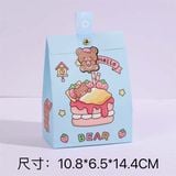  Túi giấy thú gập miệng quai nhựa 14x11cm 