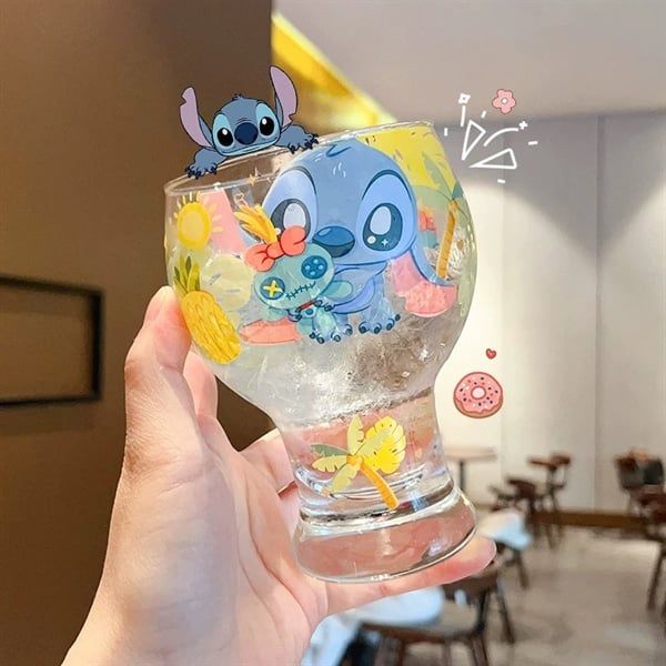 Cốc thuỷ tinh Disney đế cao 450ml 