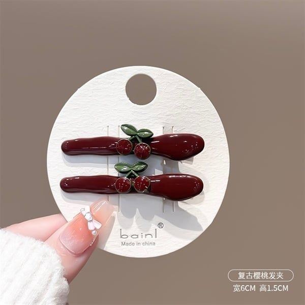  Kẹp tóc đỏ đun cherry 