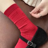  Tất Tom's family tone đỏ hình nổi nhí 