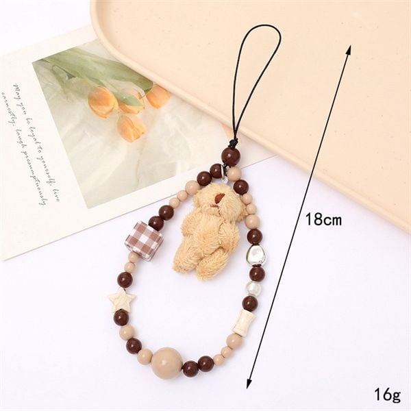  Dây charm đeo điện thoại gấu bông Teddy 