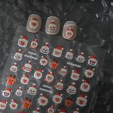  Sticker dán móng Ông già Noel tuần lộc mũi nổi 