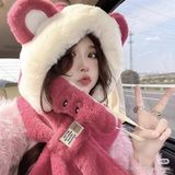  Mũ bông gấu + khẩu trang 