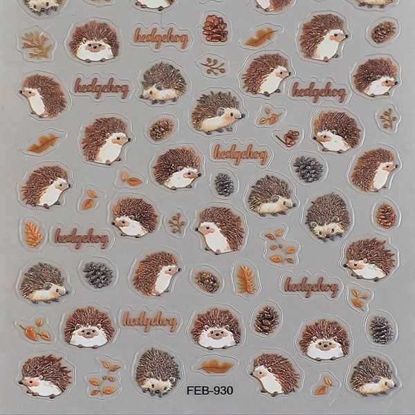  Sticker dán móng nhím nâu 