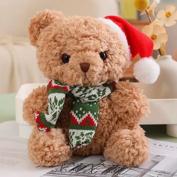  Gấu bông khăn len Giáng Sinh 23cm 