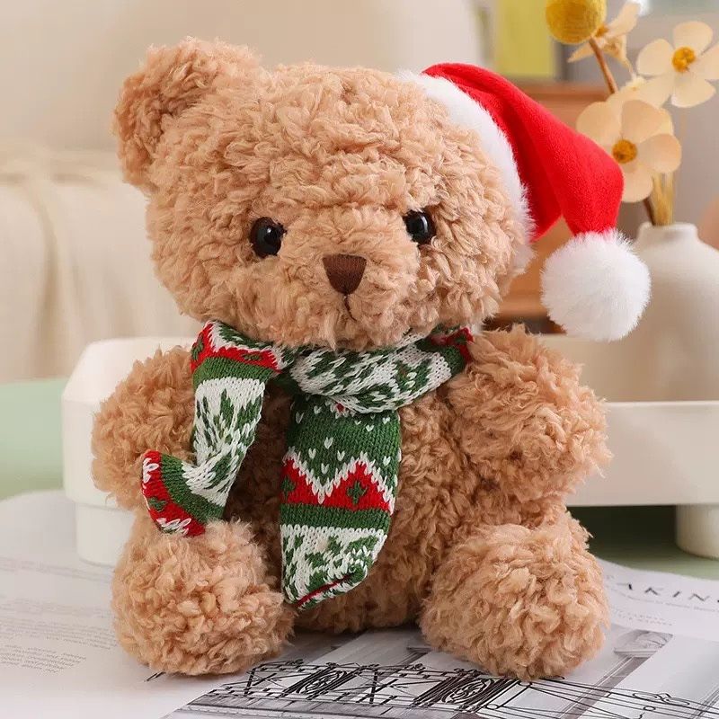 Gấu bông khăn len Giáng Sinh 23cm 